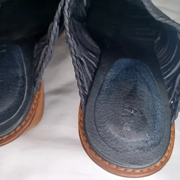 Sundance Veracruz Bella Notte leather Stacked Heel Boho Mules - Picture 5 of 16